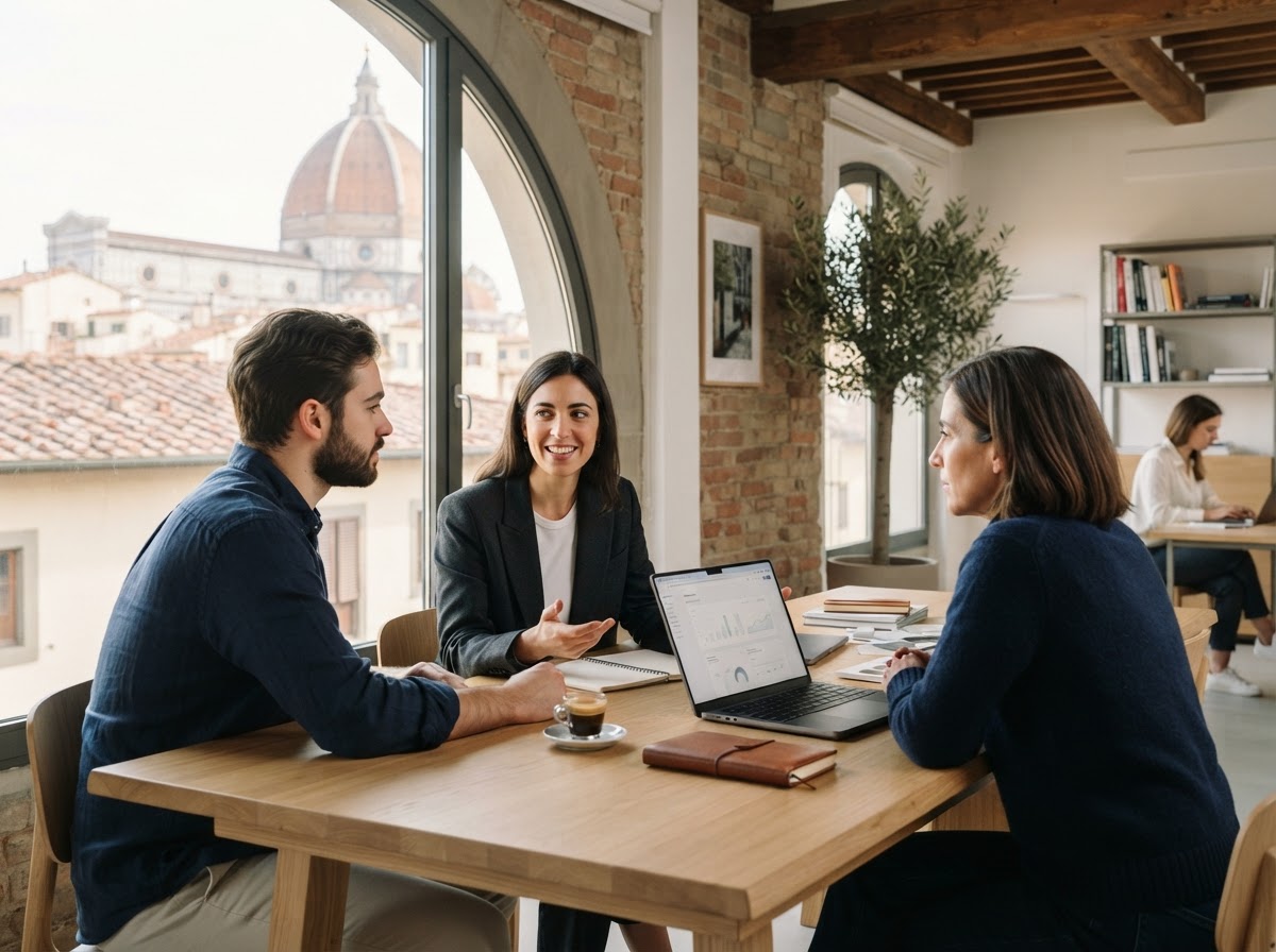 Onorefund - postazione di lavoro dedicata all'analisi finanziaria, ambiente sobrio e ordinato